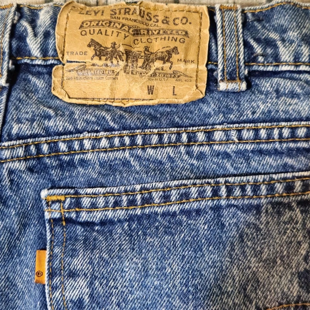 VTG Levis Jeans Men  550 Orange Tab 30x35 Blue Denim Straight  90's  MADE IN USA